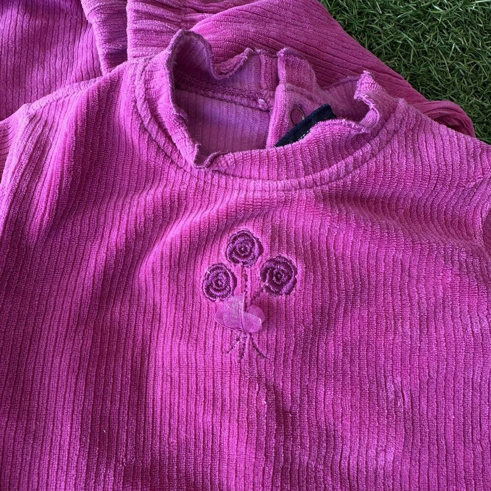 Vintage Children's Place Outfit Infant Girls Size 12 Months Pink Ribbed Ruffle - Picture 4 of 9